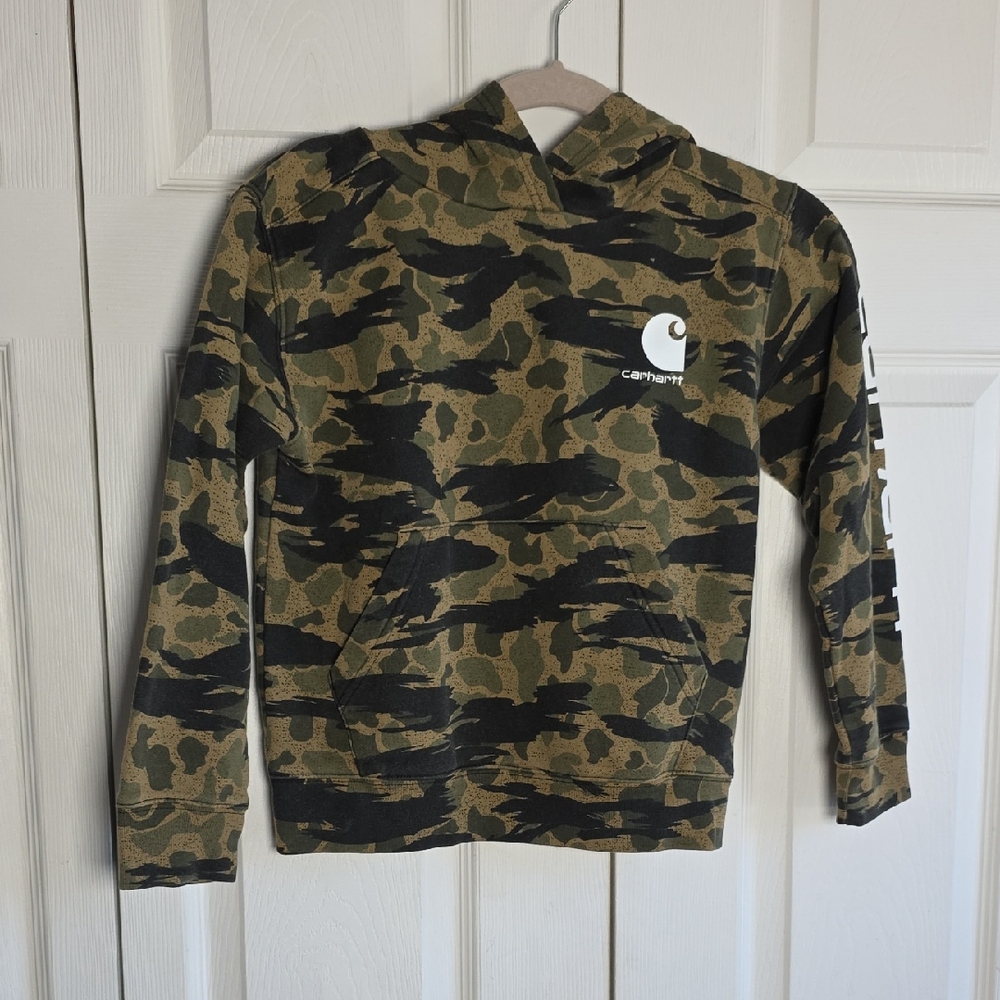 Carhartt Green and Black Camouflage Hoodie